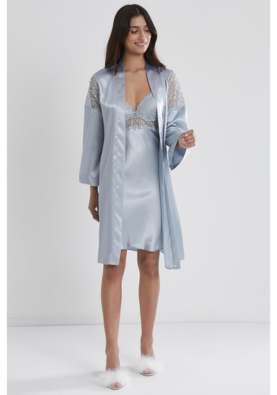 Pierre Cardin Saten Gecelik Sabahlık Pijama Takım Şort Takım 6'lı Gelin Çeyiz Seti - 6955 001