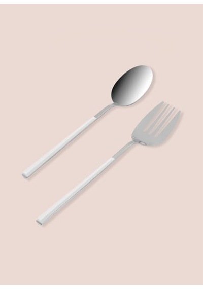 The Mia Ckb0246 Bianco Salata Servis Takımı 2 Parça Gümüş Paslanmaz Çelik
