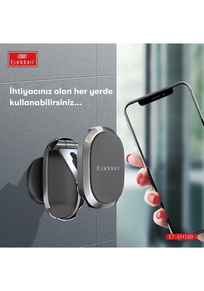 Earldom Eh188 Katlanabilir Manyetik Araç Tutucu - Siyah M414