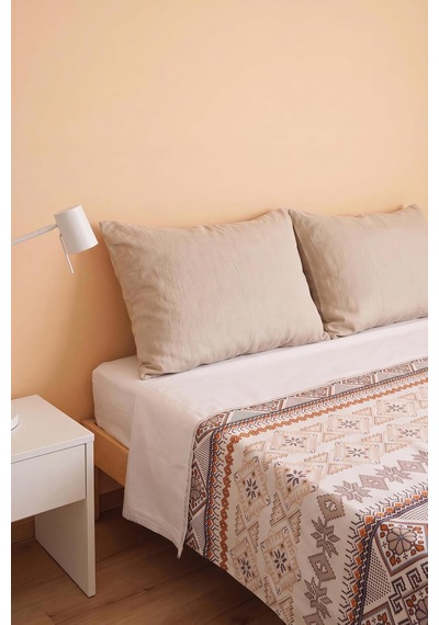 Vizon Etnik Desenli Çift Kişilik Baskılı Pike & Yatak Örtüsü 200x230 Cm Diğer