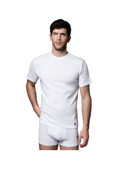 U.S. Polo Assn. Erkek Beyaz 2 Li Yuvarlak Yaka Atlet 80196 Beyaz