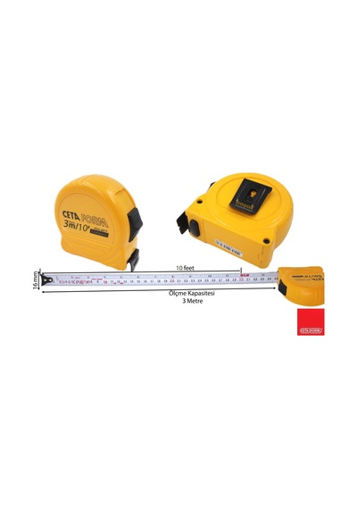 Ceta Form Şerit Metre Inch/metrik 3 Mt-10 Ft 16 Mm P05a-0316 0.004 M - 0.032 M