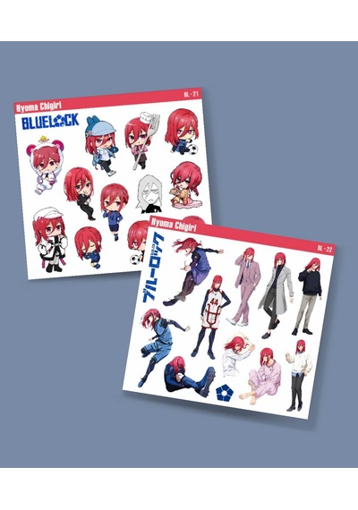 Blue Lock-hyoma Chigiri-bluelock-parlak Kağıt -2li Sticker Set-telefon Laptop Süsleme Kırmızı