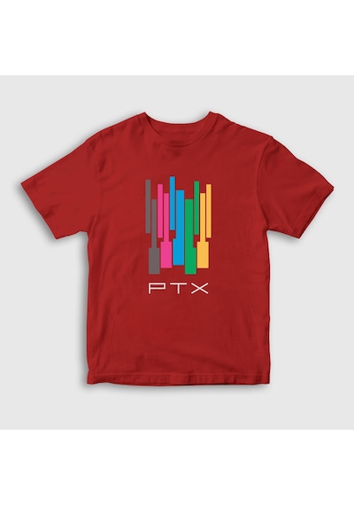 Presmono Unisex Çocuk Colors Pentatonix T-shirt Kırmızı