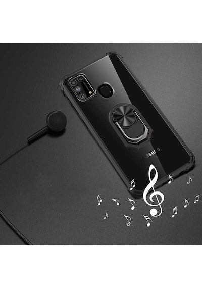 Samsung Uyumlu Galaxy M21 Kilif Standli Yüzüklü Mola Silikon Kapak 466785736