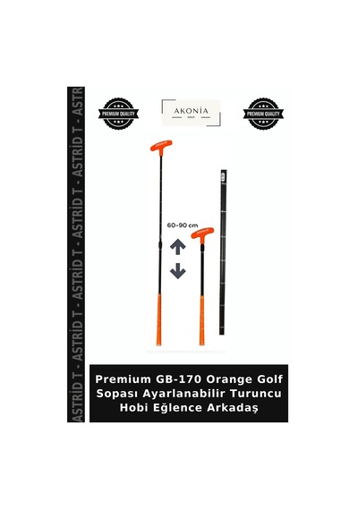 Premium Gb-170 Orange Golf Sopası Ayarlanabilir Turuncu Hobi Eğlence Arkadaş