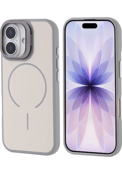 Subutu Apple Uyumlu iPhone 17 Kılıf M-safe Şarj Özellikli Kamera Standlı Sbt Notron Kapak - Gri Gri