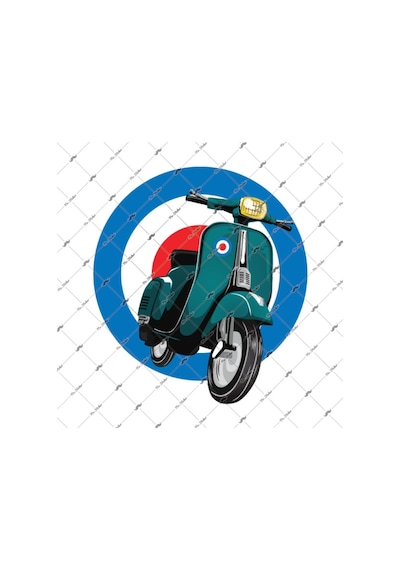 Vsp33 Retro Scooter Sticker