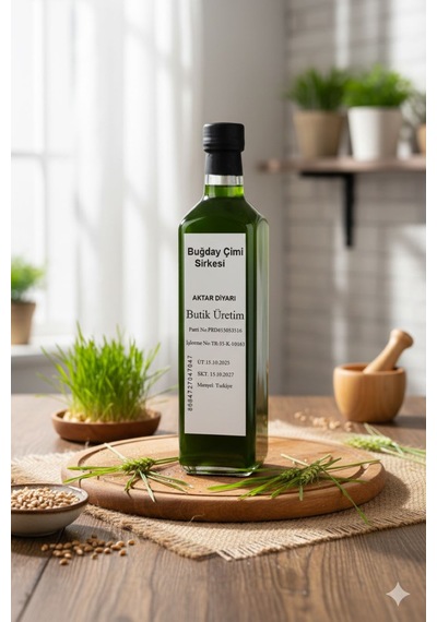 Buğday Çimi Sirkesi 1000 Ml Aktar Diyarı