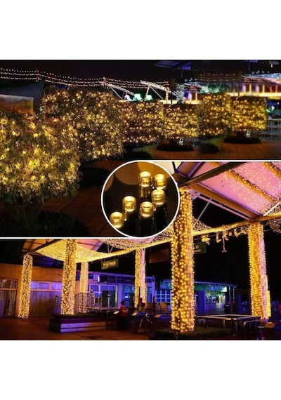 Güneş Enerjili Led Bahçe Işığı 12 Metre 100 Led Solar Işık Zinciri, Ip65 Su Geçirmez, 8 Aydınlatma Modu, Dış Mekan, Balkon, Teras, Çit Ve Ağaç Dekoru Diğer