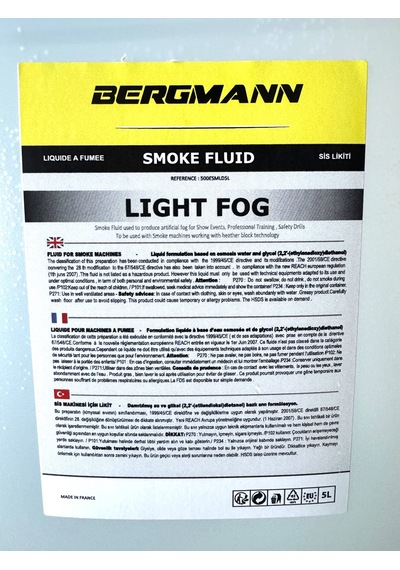 Bergmann Light / Hafif Yoğunluk Sis/duman Likiti 5litre