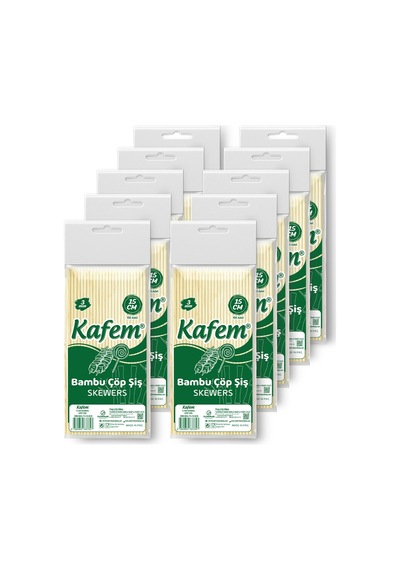 Kafem Bambu Çöp Şiş 15 cm 3 mm 100 Lü X 10 Paket