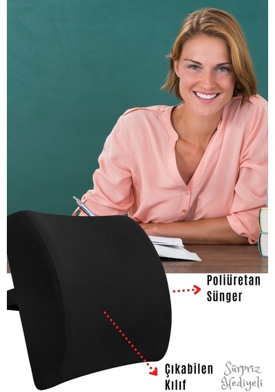 Overpazar Sırt Yastığı Sırt Minderi Sandalye Yastığı Koltuk Sırt Minderi Ortopedik Minder Bel Minderi 34x36 CM