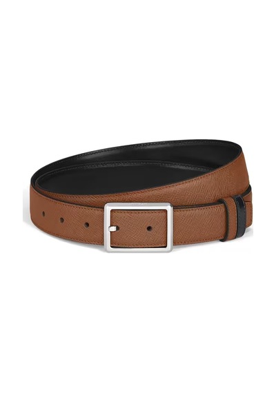 Montblanc Sartorial Deri 30 Mm Çift Taraflı Kemer 222189 Kahverengi