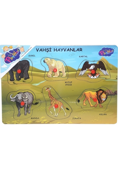 Ony-328 329 Onyıl  Ahşap Tutmalı Vahşi Hayvanlar