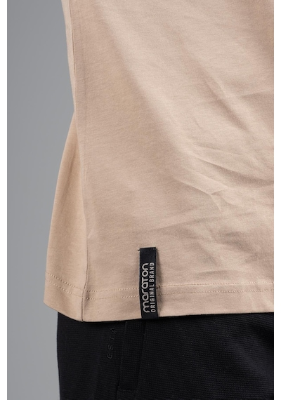 Maraton Sportswear Oversize Erkek Bisiklet Yaka Kısa Kol Basic Açık Vizon T-shirt 22694-açık Vizon