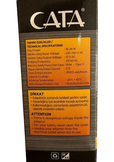 Cata Ct-2551 2 Amper 220v Fişli Adaptör 4 Adet
