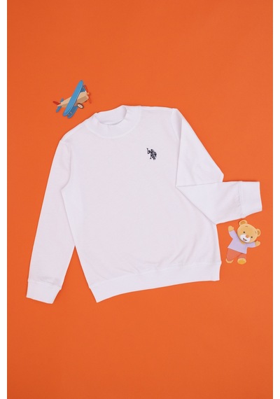 U.S. Polo Assn. Erkek Çocuk Beyaz Basic Bisiklet Yaka Sweatshirt 50297435-VR013 U.S. Polo Assn. Erkek Çocuk Beyaz Basic Bisiklet Yaka Sweatshirt 50297435-VR013