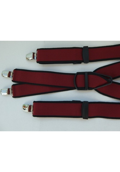 Bordo Pantolon Askısı / Dört Klipsli Bordo