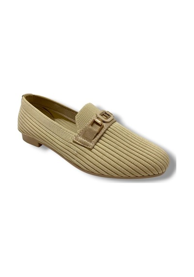 C-shoes 3106-25 Triko T Taşlı Toka Kadın Babet Krem