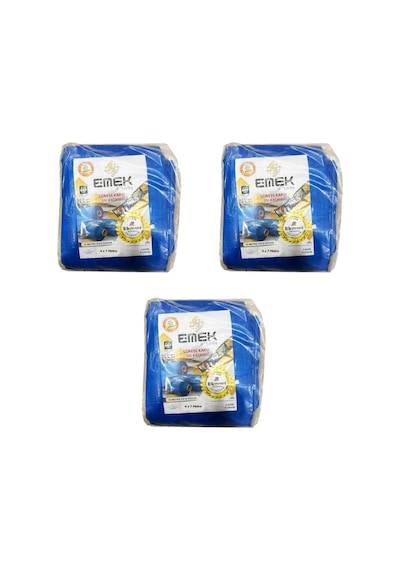 Emek Çadır Kumaşı Branda Tente Uv Güneşlik Gölgelik Koruma Yağmur Su Geçirmez - 4x7 Metre - 3 Paket