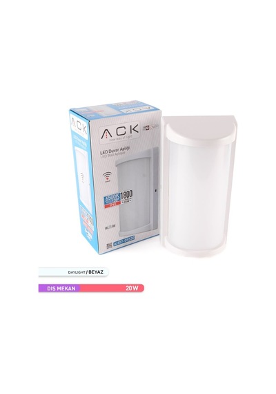 ACK 20W Radar Sensörlü İç ve Dış Mekan LED Duvar Apliği Beyaz