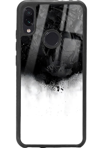 Xiaomi Redmi Note 7 Siyah Duman Tasarımlı Glossy Telefon Kılıfı