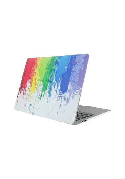 Apple Uyumlu MacBook Air 13 Kılıf Renkli Boya Desenli İnce Sert Kapak Darbe Çizilme Koruma A1369 A1466 Gri
