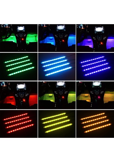 Araç İçi Ayak Altı Led Aydınlatma Kumandalı Ve Sese Duyarlı