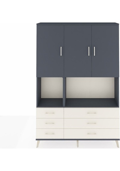 Arges Dolap 6 Raflı 6 Çekmeceli 3 Kapaklı 132x30x195 Antrasit-antrasit/aytaşı Antrasıt/aytası Arges Dolap 6 Raflı 6 Çekmeceli 3 Kapaklı 132x30x195 Antrasit-antrasit/aytaşı Antrasıt/aytası
