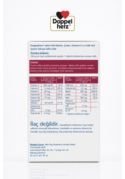 Doppelherz Akitv Hsn Hair,skin,nail 30 Tablet