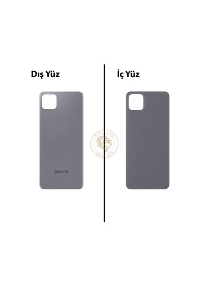 Samsung Galaxy A22 5g Gri Renk Arka Kapak Arka Cam Batarya Kapağı Pil Kapağı Lazer Kesim Back Cover Galaxy A22 Uyumlu