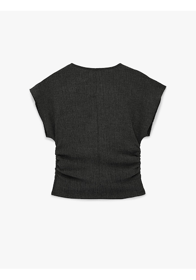 Koton Bürümcük Kumaş Slim Fit Kısa Kollu Bisiklet Yaka Drapeli Dokulu Tişört Antrasit 6sak50168ek Antrasit Koton Bürümcük Kumaş Slim Fit Kısa Kollu Bisiklet Yaka Drapeli Dokulu Tişört Antrasit 6sak50168ek Antrasit