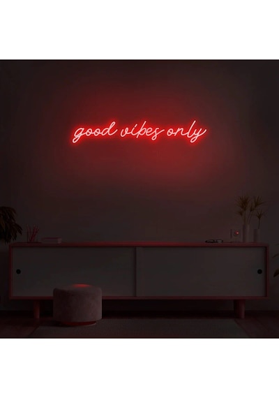 Good Vibes Only Yazılı Neon Tabela Kırmızı