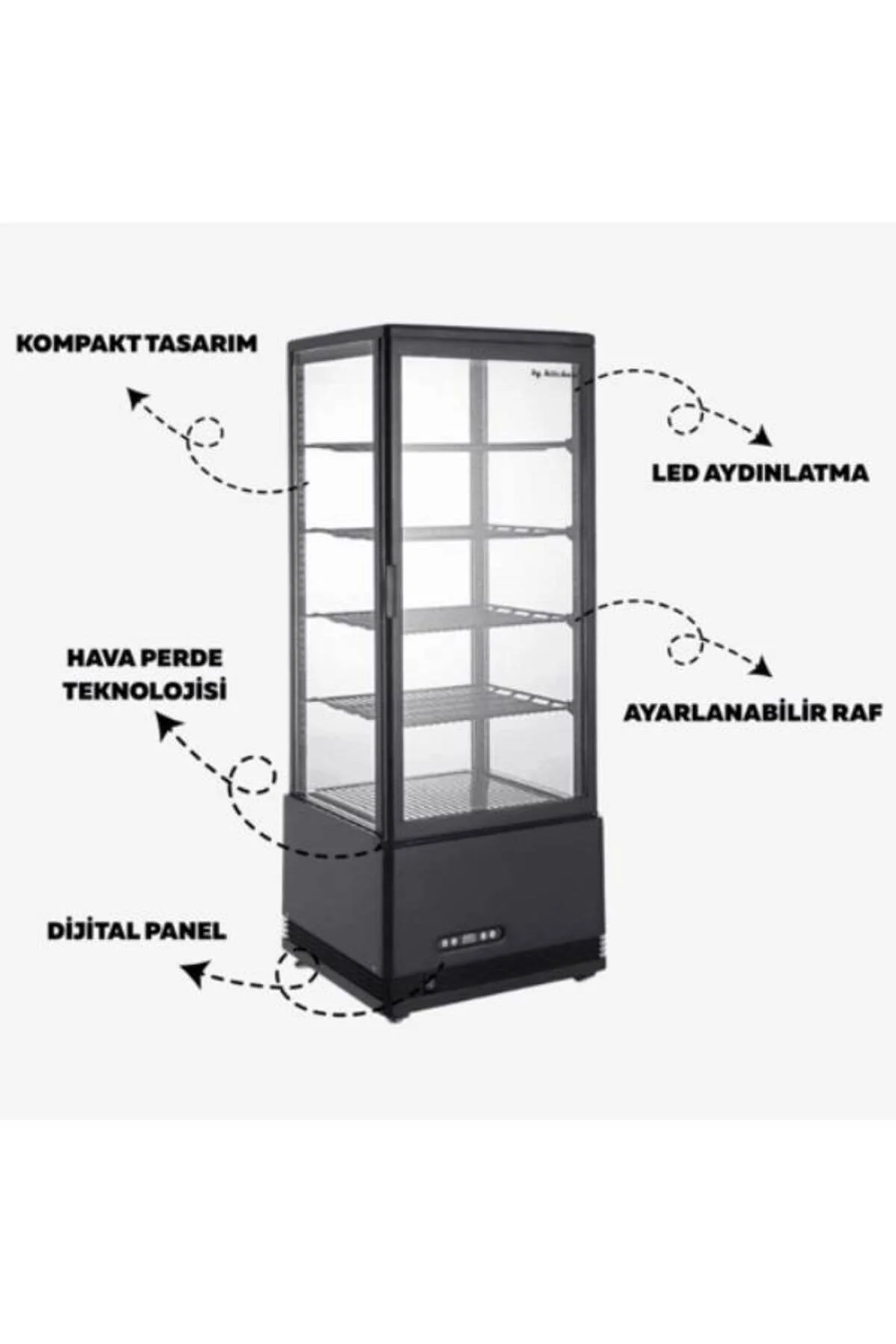 Soğutmalı Pasta, Tatlı, Meze Sunum Dolabı, 98l