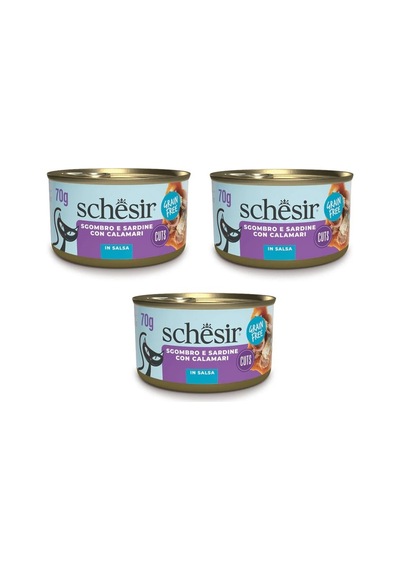 Schesir Sardalya İle Uskumrulu Sos İçinde Tamamlayıcı Kedi Konservesi 70 G X 3 Adet