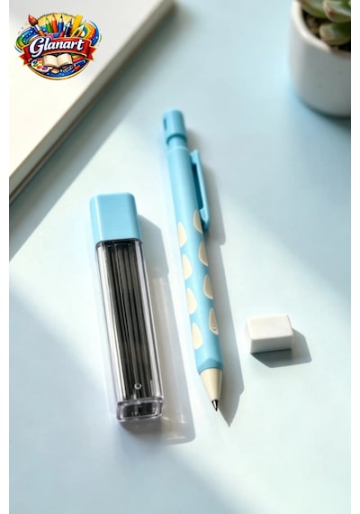 2.0 Mm Uç Ve Silgi Hediyeli 2.0 Mm Uçlu Kalem Seti 1 Adet Mavi