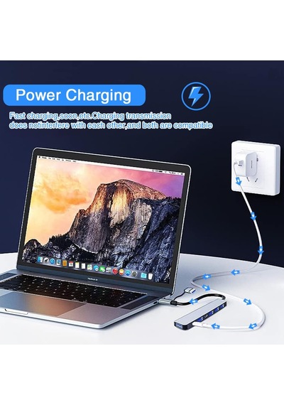 Dizüstü Bilgisayar İçin Usb C Hub, Usb 3.0 Hub, 7 İn 1 Usb-c