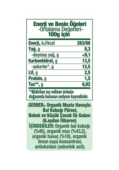 Organik Muzlu Ve Havuçlu Balkabağı Püresi 90 Gr 5'li Set - 658678179