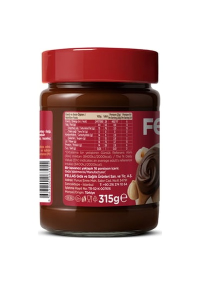 Fellas Kakaolu Fındık Kreması 315g 5'li Paket