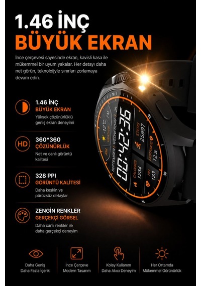 Sonreir Watch Hw18 Pro+ 2026 Erkek Akıllı Saat  (Distribütör Garantili)