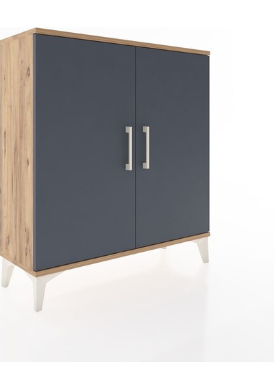 Arges Şifonyer 2 Raflı 2 Kapaklı 88x30x96 Çam-antrasit Atlas Çam