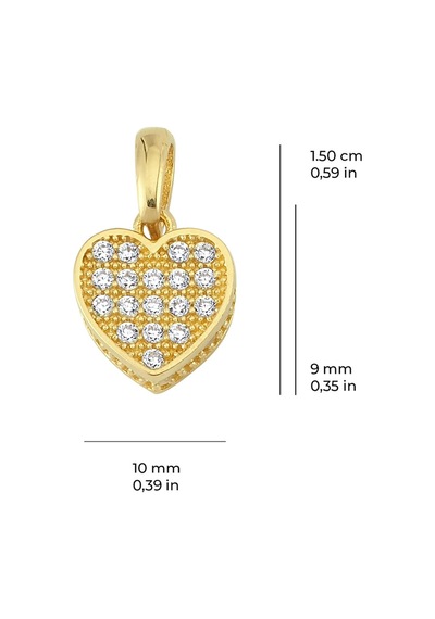 Goldkupe 14 Ayar Altın Taşlı Kalp Kolye Ucu 1,22 Gr-3285
