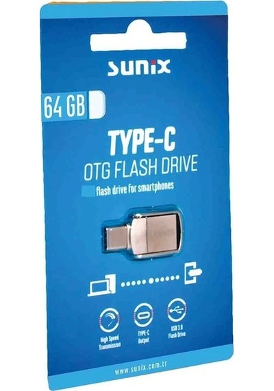 Sunix 64 Gb Typ-c Ve Usb 3.0 Hızlı Otg Flah Bellek Gri