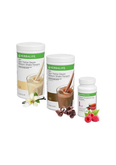 Herbalife Shake Vanilya 1 Çikolata 1 Çay Ahududu - Aloe Ve Thermo