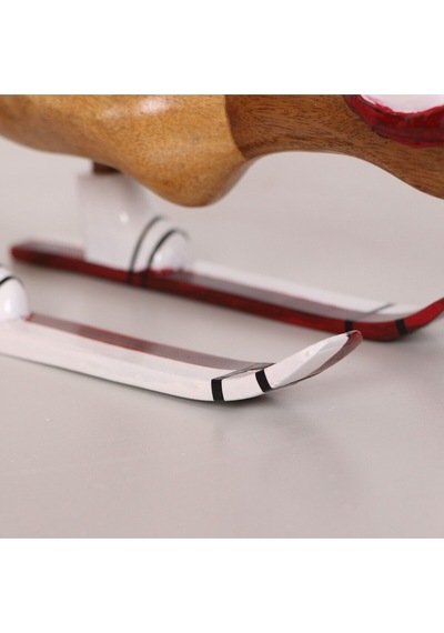 Kayakçı Ördek El Oyması Teak Gövde 30x20x12 Cm