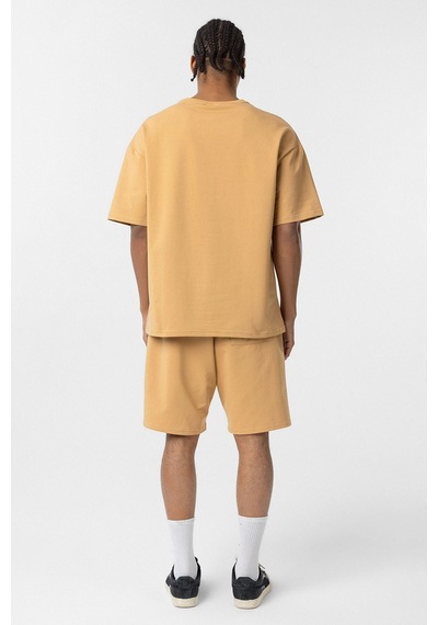 Basic Oversize Şort Takım Hardal