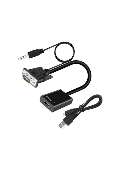 Vga Hdmi Çevirici Dönüştürücü Kablo Ses Destekli Vga To Hdmi