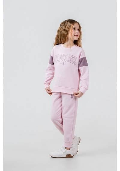 U.S. Polo Assn. Kız Çocuk Baskılı Pembe Uzun Kol Eşofman Takımı Us2704-c-v1 Us2704-c-v1