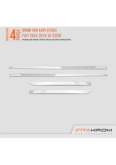 Fiat Egea Cross Krom Yan Kapı Çıtası 4 Parça 2020 Ve Üzeri Uyumlu